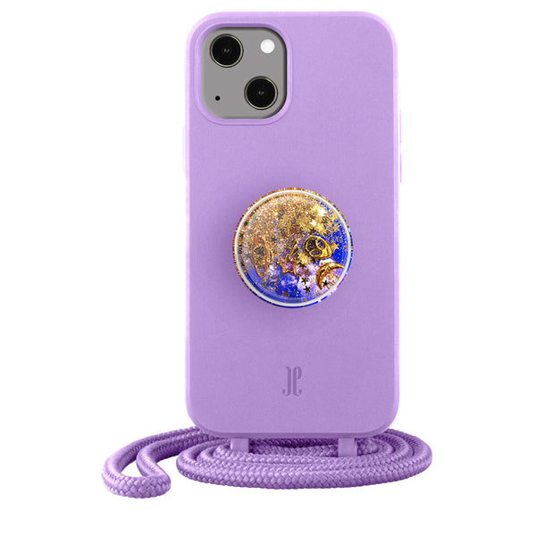 Luxe iPhone Hülle mit PopGrip und Kordel I zauberhaftes Lavendel