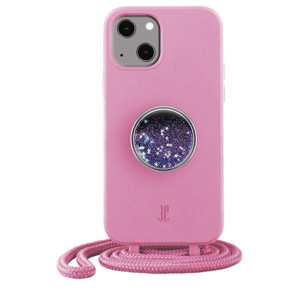 Luxe iPhone Hülle mit PopGrip und Kordel I pastelliges Pink