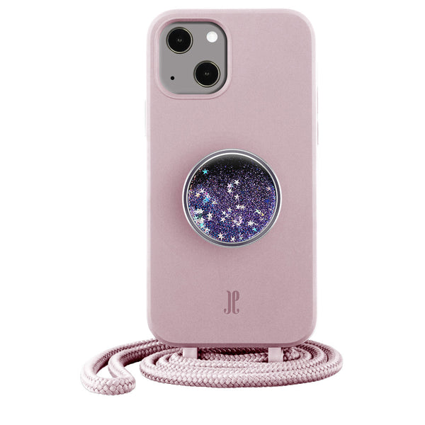 Luxe iPhone Hülle mit PopGrip und Kordel  I zartes Rosa